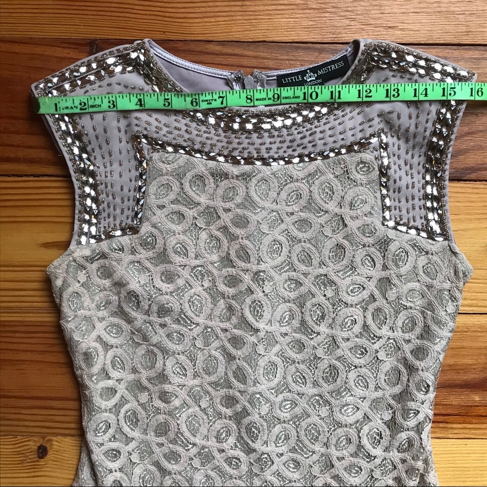Little Mistress London Peach Beaded Dress, NWOT, S - Picture 5 of 15